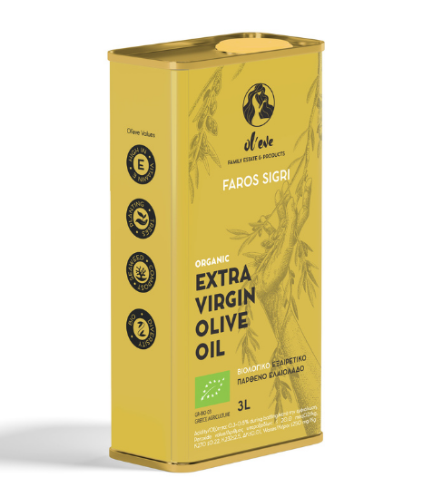 faros sigri organic extra virgin olive oil 3l